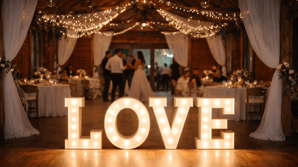 Kam umístit světelná písmena na svatbě
